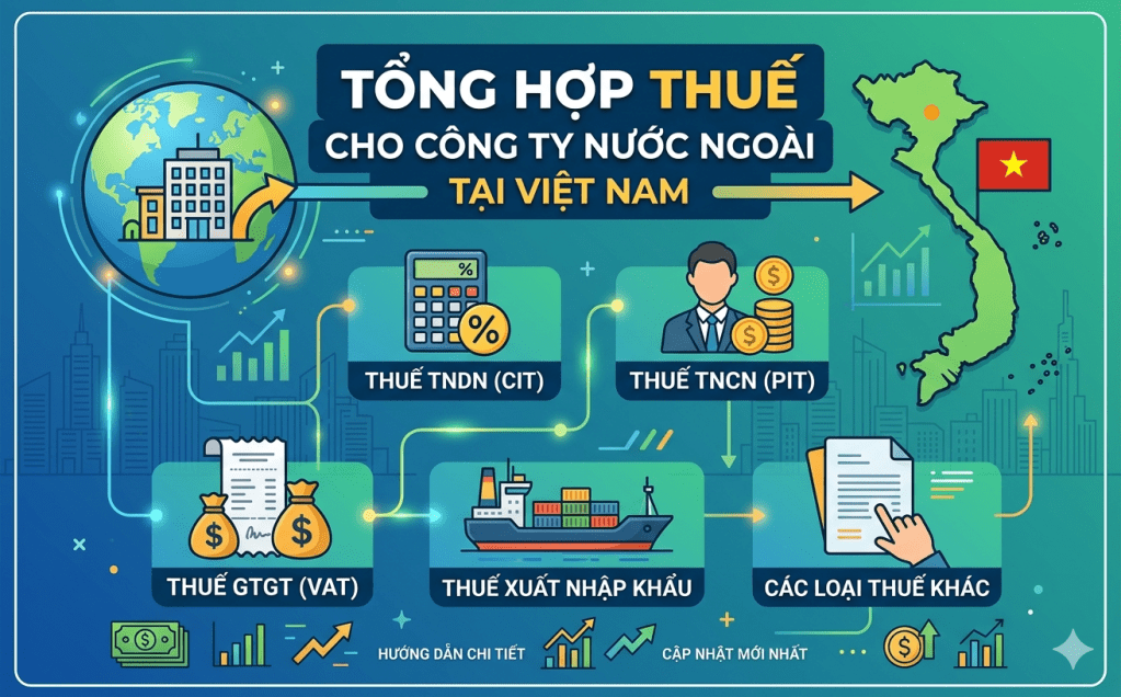 Tổng hợp thuế cho công ty nước ngoài tại Việt&nbsp;Nam